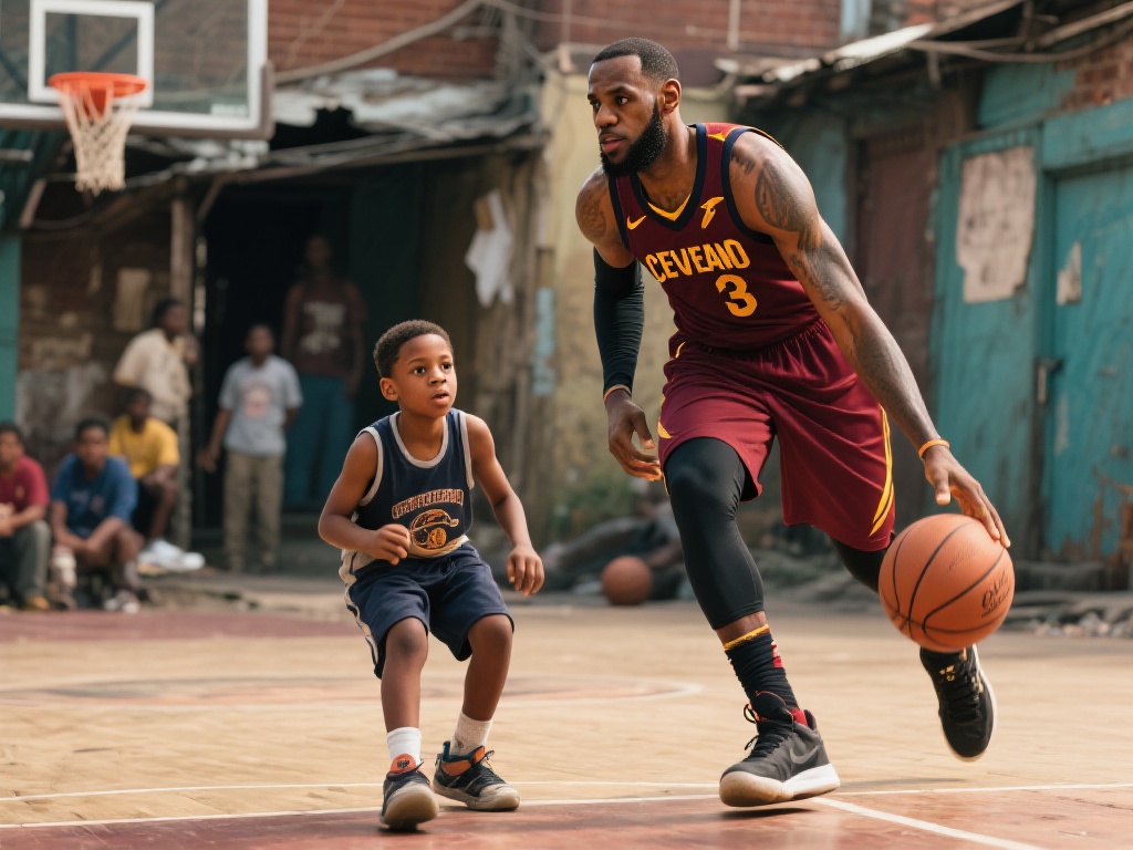 以篮球巨星勒布朗·詹姆斯为例，在贫困家庭长大的他，